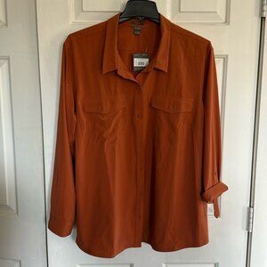 NWT Orange Eddie Bauer Button Down size 3x